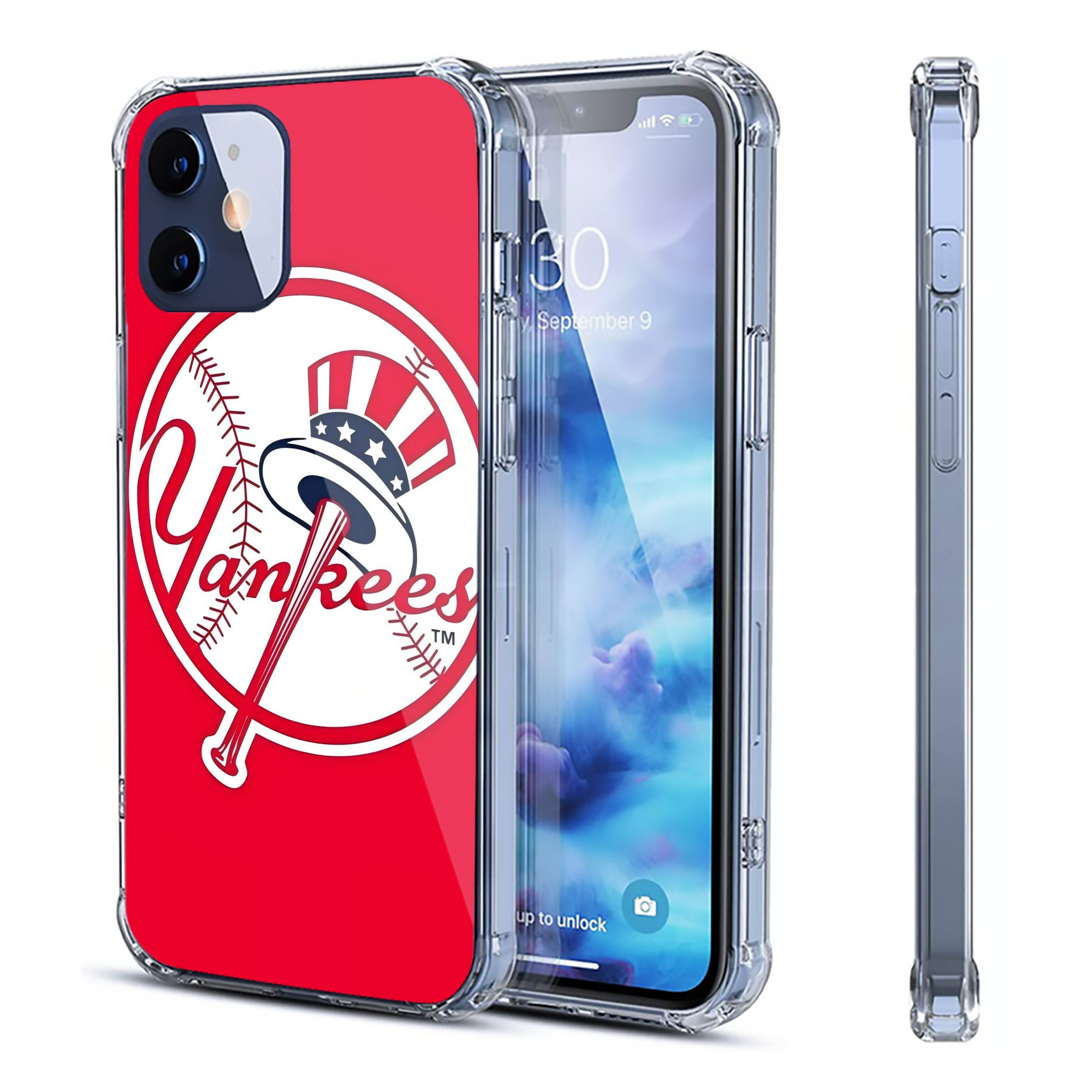 New York Yankees 165 Clear IPhone 12 Case – Soft TPU With UV Print – Enhanced Drop Protection, Precise Fit, Anti-Fingerprint, Customizable Design, Scratch-Resistant, Yellow-Resistant